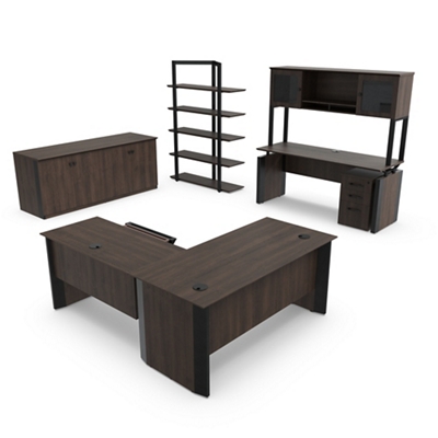 Allure Reversible Height Adjustable L-Shaped Standing Desk Office